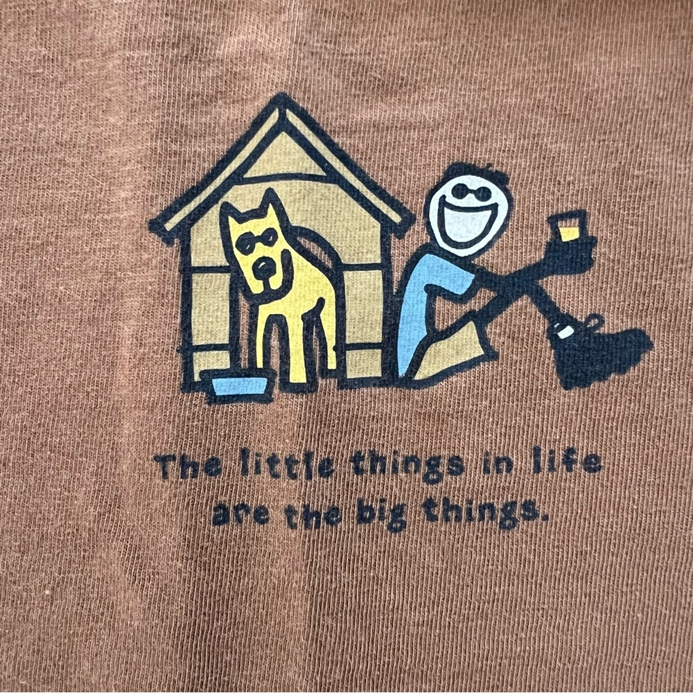 Life is Good Long Sleeve Crusher Women's T Shirt size XL Brown - Picture 3 of 8